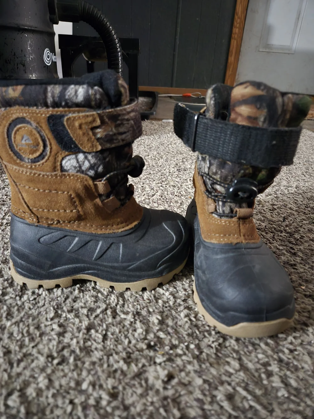 Kids Waterproof Camo Winter Boots - Brown/Green